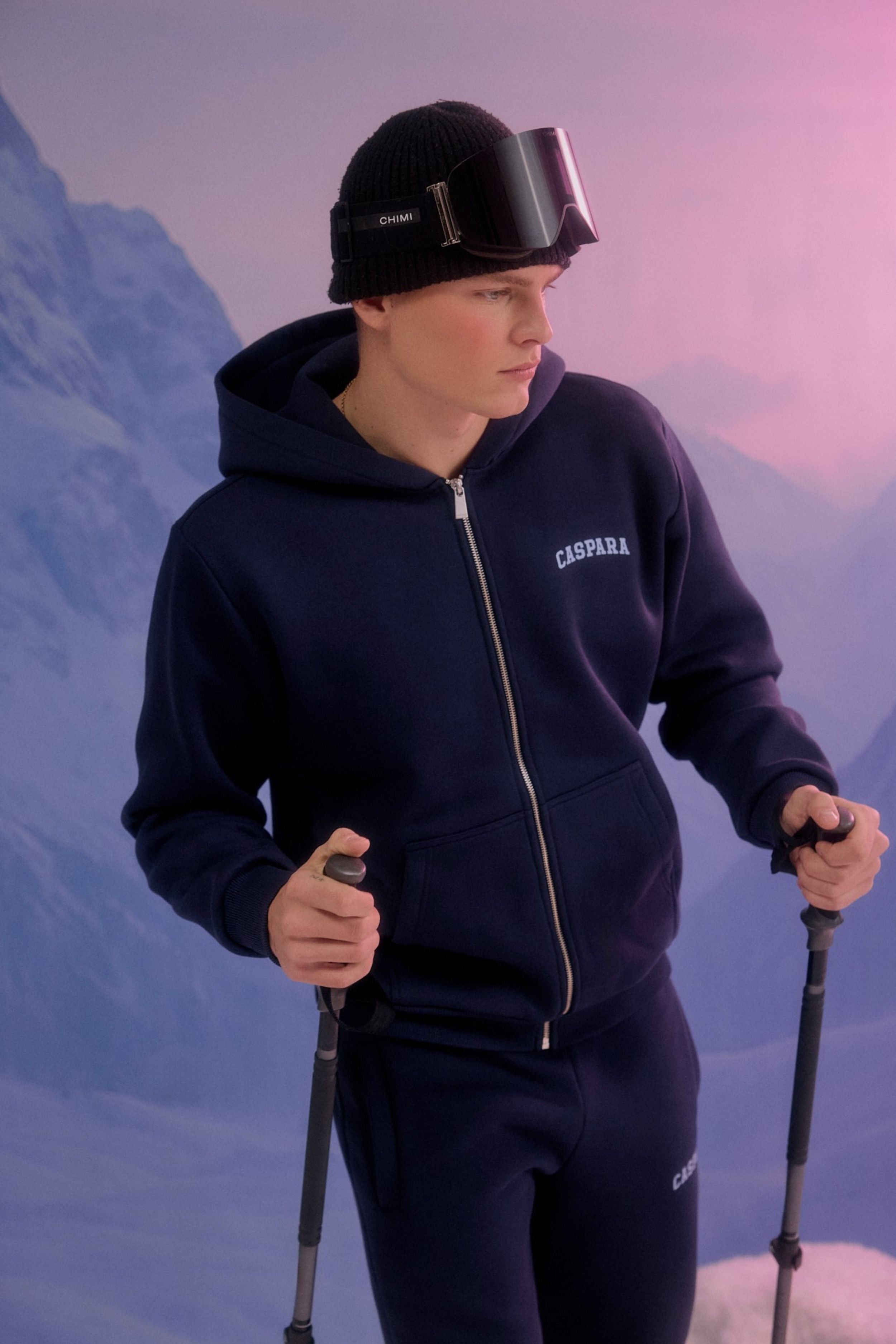 M. Cortina Zip Hoodie - Navy